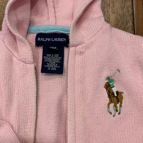 Authentic Ralph Lauren Baby 18 Light Pink Zip Sweater - Picture 2 of 4